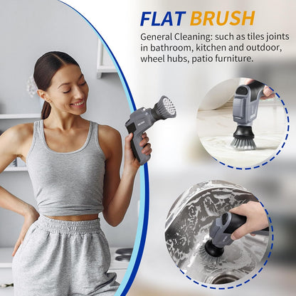 Electric Spin Scrubber Flat Brush Refills, 3 Pack