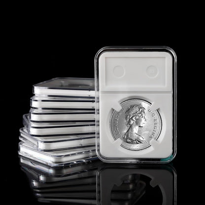 10 Packs 38mm Coin Slab Display Holder, Storage Case for Morgan, Peace, IKE Silver Dollar Coin, Clear Acrylic Cases for Coin Organize and Collection, Four-Point Fixation Coin Slab Capsules Protector