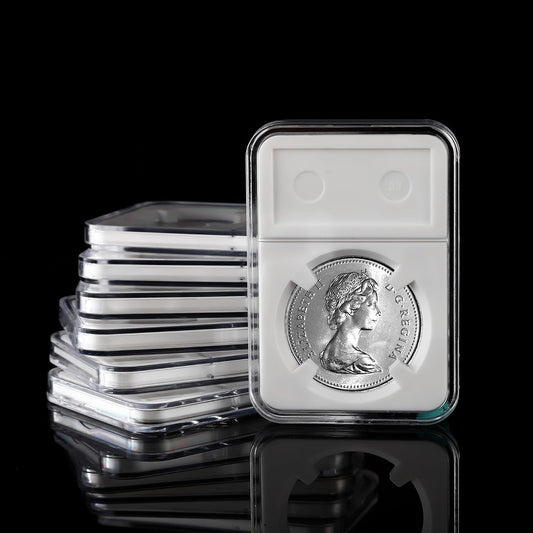 10 Packs 38mm Coin Slab Display Holder, Storage Case for Morgan, Peace, IKE Silver Dollar Coin, Clear Acrylic Cases for Coin Organize and Collection, Four-Point Fixation Coin Slab Capsules Protector