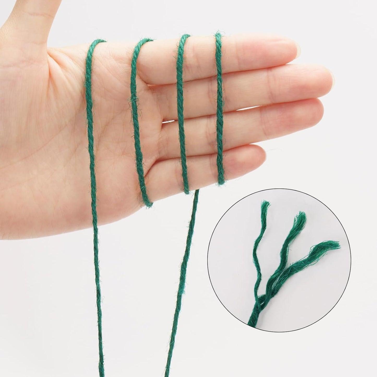 656Feet Green Twine String - 2MM Thick Natural Jute Twine String Heavy Duty Garden Twines Strings Hemp Rope for Climbing Plants Gardening Tomatoes Crafts Gift Wrapping Christmas Decorations