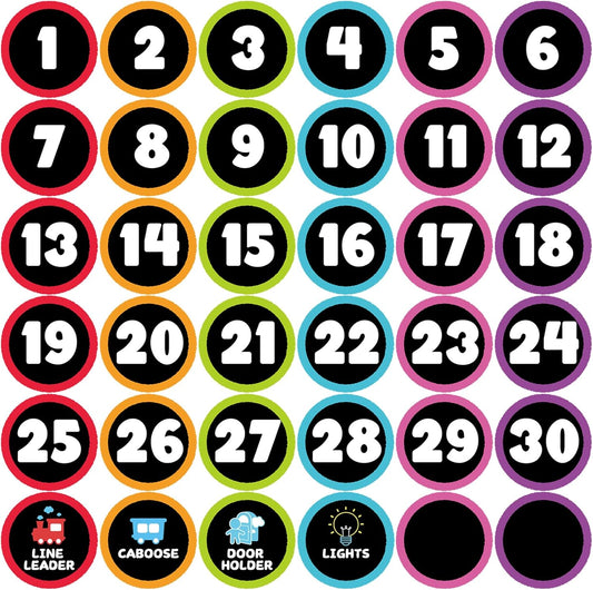 Line up Spots for Classroom Floor 36Pcs 4'' Number Stickers for Classroom Vinyl Line Up Floor Dot Sticker Floors Spots Markers Decal for Back to School Decor Kindergarten Preschool(Black&Color)