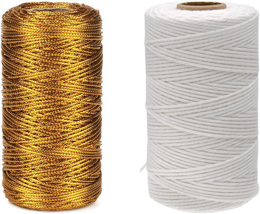 White Twine String and Gold Twine String.