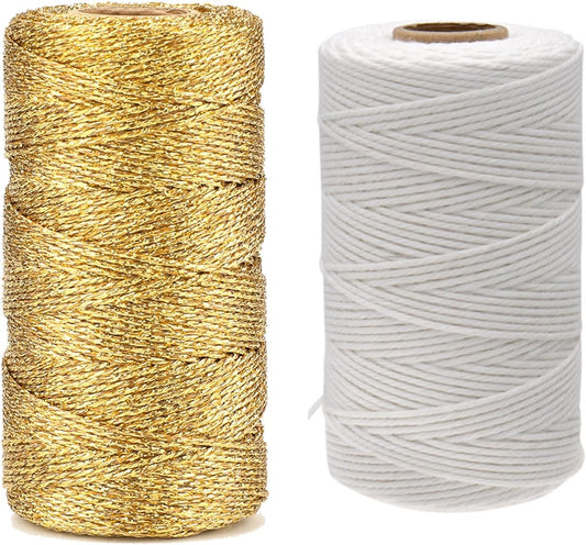 White Twine String and Gold Twine String.