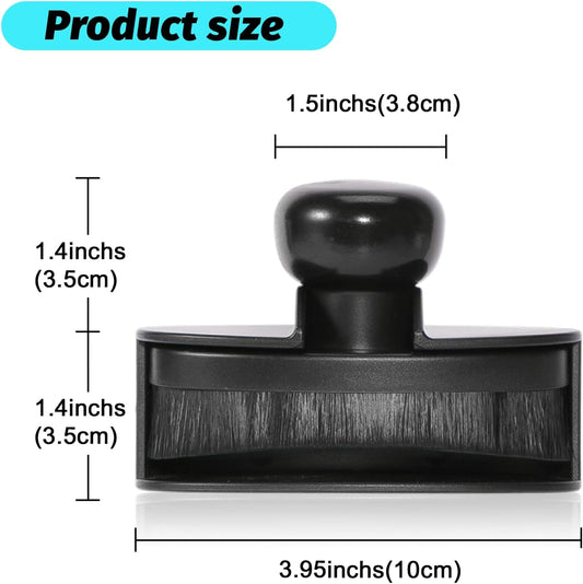 Tire Shine Brush - Curved Brush Head & Large 3.8'' Tire Dressing Applicator with Storage Stand for Automotive Detailing, Car Enthusiasts, DIY Users (Vegan, Washable, Black)