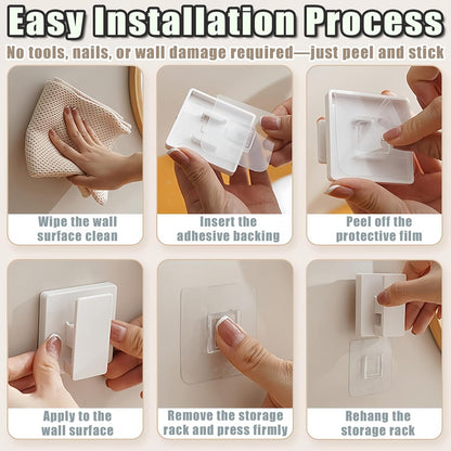 8 Pack Large Self Adhesive Clips Wall Tapestry Hanger No Drilling Adhesive Towel Holder Wall Tapestry Clips for Hanging Posters Photos Postcard Clip for Home Office School Decor (White)