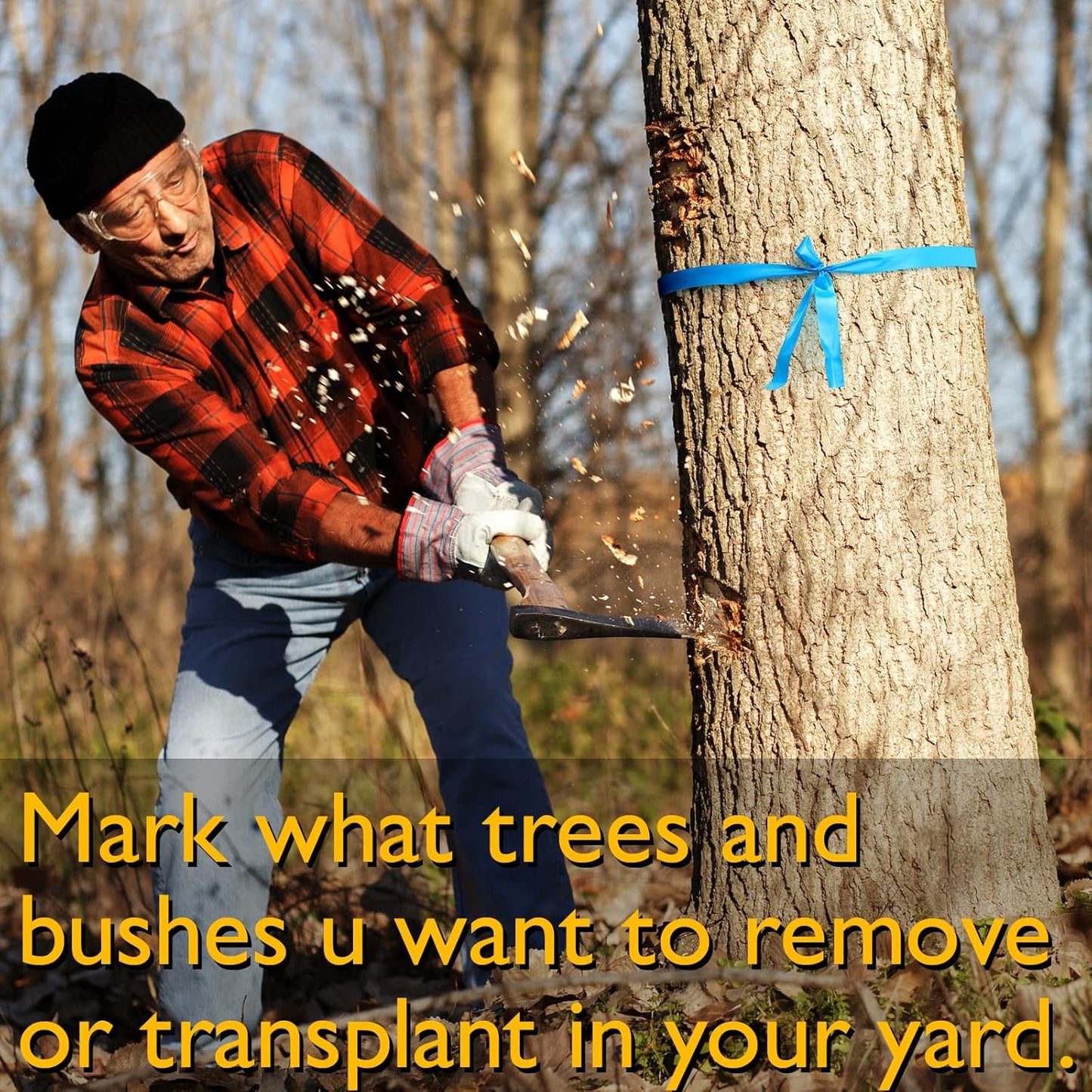 800FT Flourescent Flagging Tape, Non-Adhesive Plastic Ribbon Neon Marking Roll, for Tree Marking, Hunting Trail Tape, Boundaries and Hazardous Areas Marking, 4 Colors 0.78'' X 200'