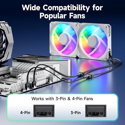 4-Pack, PWM 4 Pin Fan Extension Cable - 12 inches, PC Fan Extension Cable