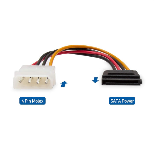 3-Pack 4 Pin Molex to SATA Power Cable (SATA to Molex) - 6 Inches