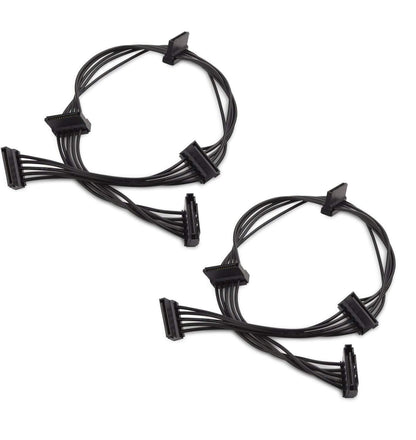 2-Pack 15 Pin SATA to 4 SATA Power Splitter Cable - 18 Inches.