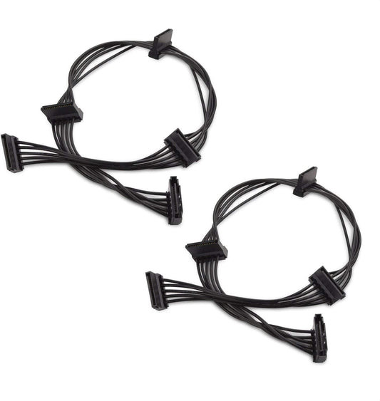 2-Pack 15 Pin SATA to 4 SATA Power Splitter Cable - 18 Inches.