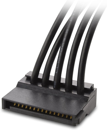 2-Pack 15 Pin SATA to 4 SATA Power Splitter Cable - 18 Inches.