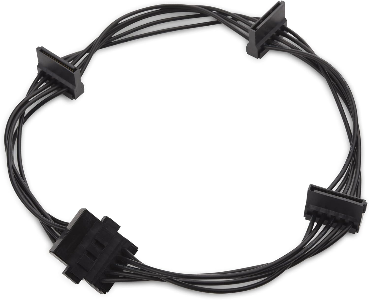 2-Pack 15 Pin SATA to 4 SATA Power Splitter Cable - 18 Inches.