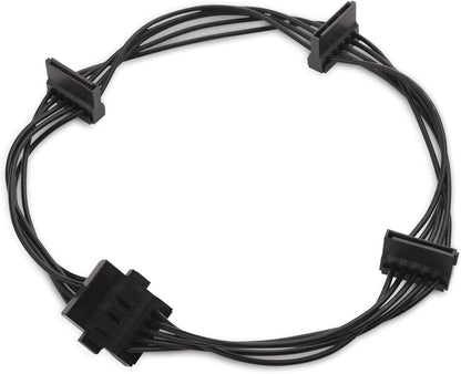 2-Pack 15 Pin SATA to 4 SATA Power Splitter Cable - 18 Inches.