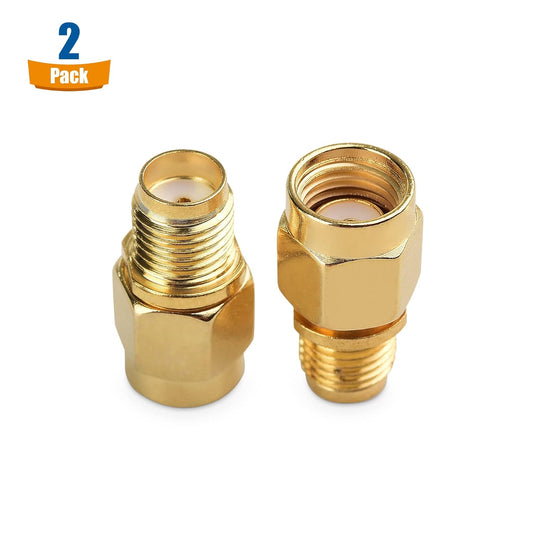 2-Pack SMA Female to RPSMA Male Adapter (SMA Male to Female Reverse Polarity Gender Changer Adapter)