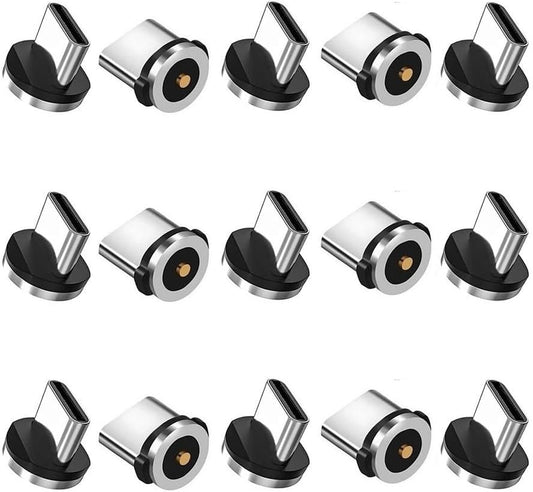 Magnetic Charging Tips USB-C 15pcs,1Pin 360Â° Rotate Connector Adapter for USB Type-C Ports Series,Just Plugs to Charging/Water-dustproof/antioxidant Without Cord&Non-Data.