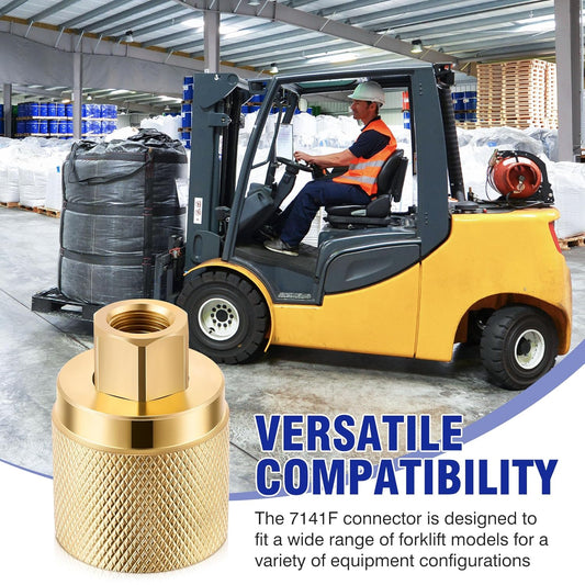 1 Pack Forklift Connector Female, Replacement for 7141F Propane Tank Connector, 1-1/4" Female Inlet x 1/4" NPT Female Outlet, with 2 Pcs Rubber O Rings
