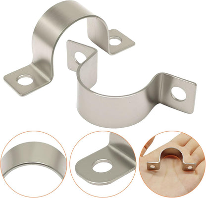 14 Pack 1 Inch Stainless Steel Conduit Clamps, U-Shape Bracket Pipe Clamps 2 Hole Fixing Clips, Universal Strap for Tube Pipe or Wire Cord Installation - Fits OD 25 mm(1") Tube