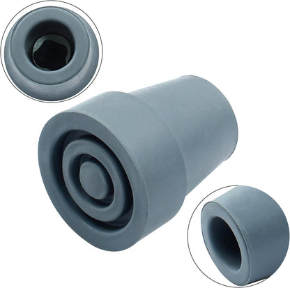 4pcs 19mm Rubber Cane Tips, 3/4 Inch Diameter Anti Slip Crutch Tips, Universal Replacement Tips for Cane, Crutch, Walker (Grey)