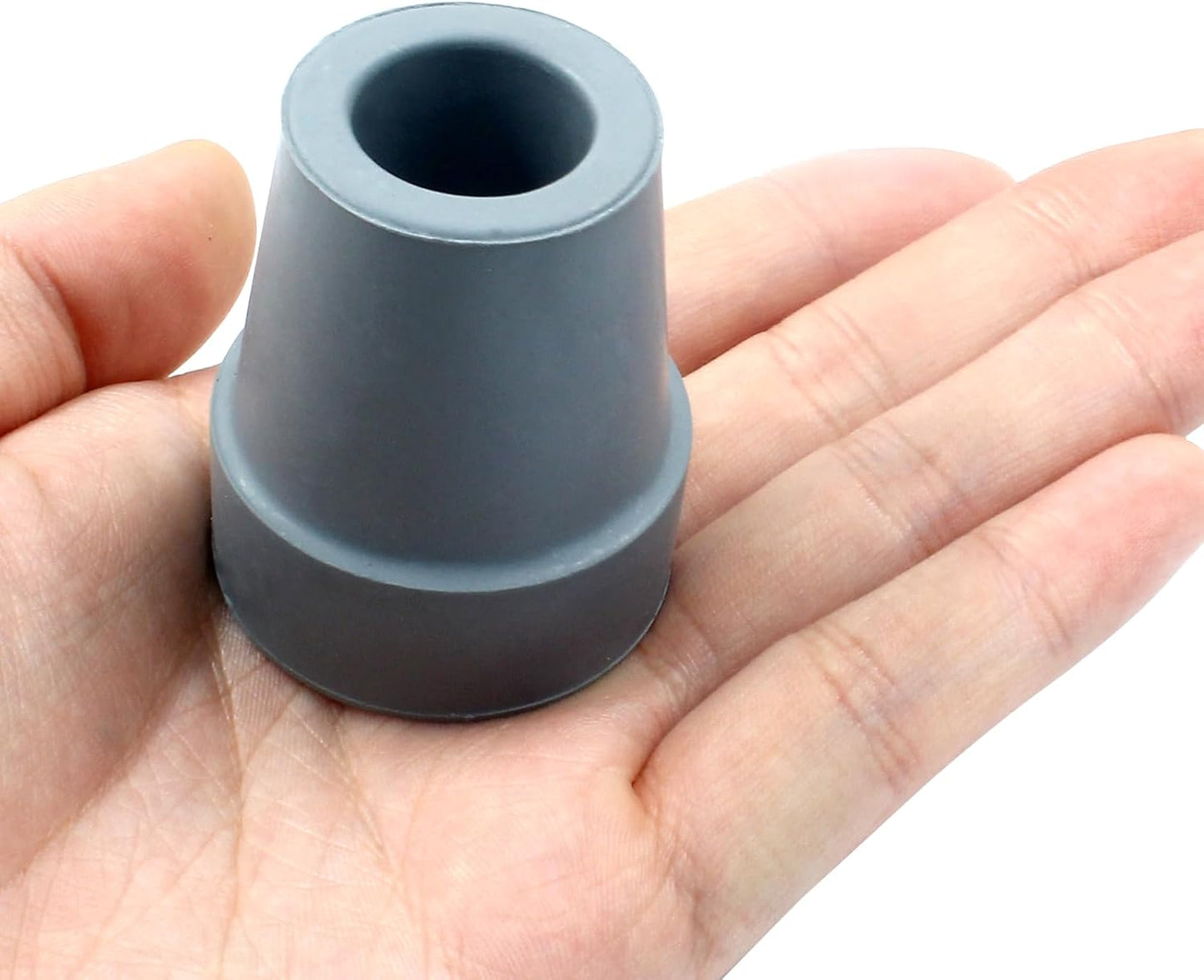 4pcs 19mm Rubber Cane Tips, 3/4 Inch Diameter Anti Slip Crutch Tips, Universal Replacement Tips for Cane, Crutch, Walker (Grey)