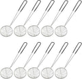 10 Pack Stainless Steel Spider Strainer Spoon, 2.5 Inch Mini Wire Skimmer Colander Small Ladle, Hot Pot Strainer Scoops for Home/Tortellini and Meatball(Black)