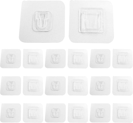 30 Pair Double Sided Adhesive Hooks Wall Adhesive Hooks Wall Hanger Holder Utility Wall Hooks for Bathroom Kitchen Office Hanging