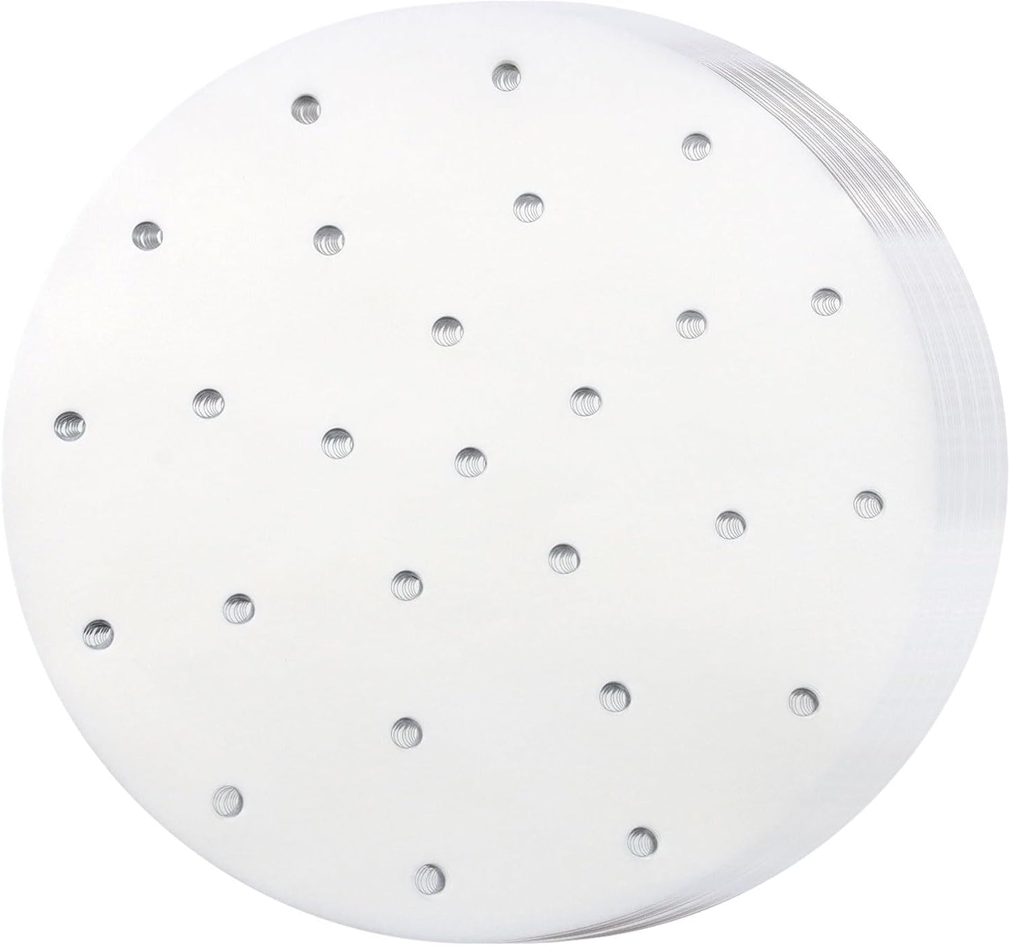 200 Pack Round Air Fryer Parchment Paper, 5 Inch Disposable Dumpling Steam Paper Perforated Bamboo Steamer Liners, Air Fryer Liner for Airfryer, Steaming Basket and Mores