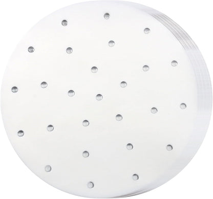 200 Pack Round Air Fryer Parchment Paper, 5 Inch Disposable Dumpling Steam Paper Perforated Bamboo Steamer Liners, Air Fryer Liner for Airfryer, Steaming Basket and Mores