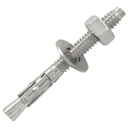 10 Pack 1/4" x 2-1/4" Concrete Anchor, Anti-Rust Anchor Stainless Steel Bolt, Heavy Duty Fastener for Cement and Concrete
