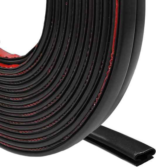 40 FT Rubber Weather Stripping Door Seal Strip Self-Adhesive D-Shape Door Weatherstripping Sealers for Doors Windows, Easy Cut to Size, Black