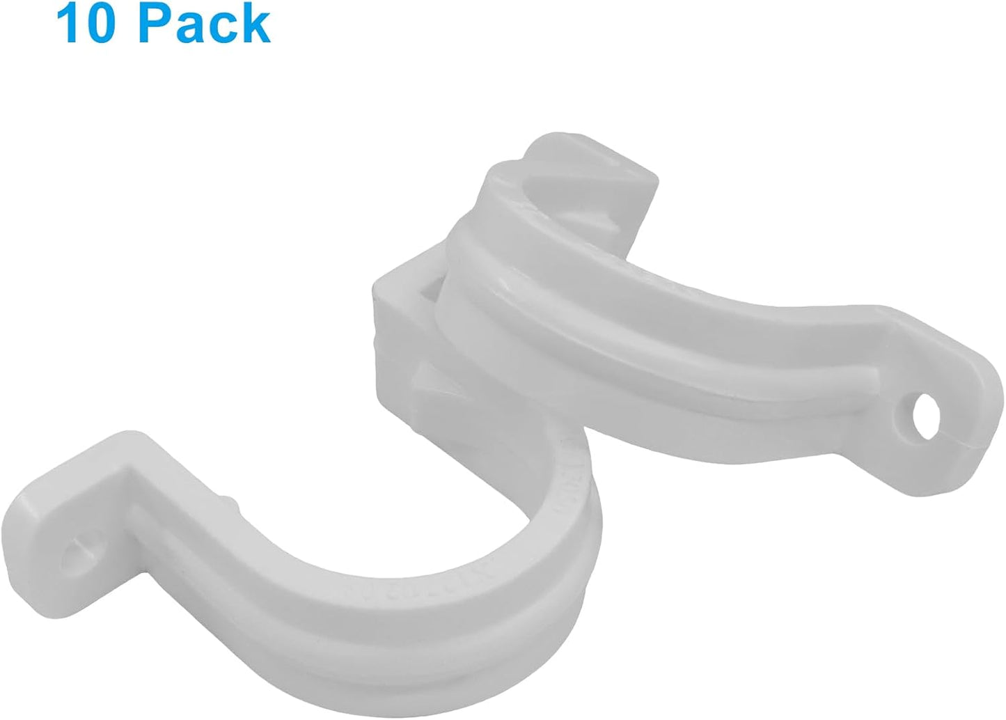 10 Sets SCH 3/4 Inch (25MM) Conduit Pipe Clamps, Non-Metallic PVC Pipe Clips Two Hole Plastic clips for Electrical Installation/Contractors