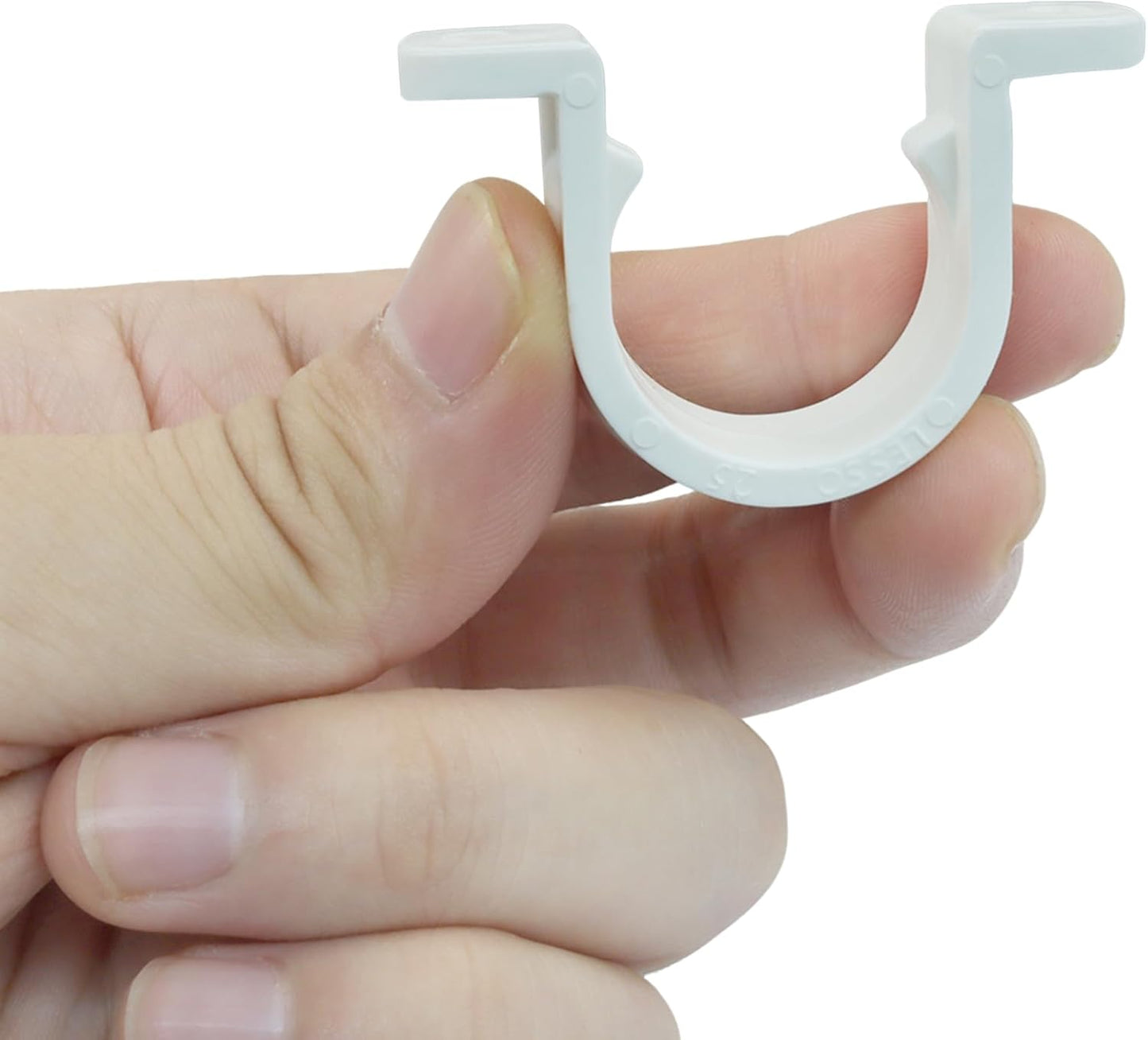 10 Sets SCH 3/4 Inch (25MM) Conduit Pipe Clamps, Non-Metallic PVC Pipe Clips Two Hole Plastic clips for Electrical Installation/Contractors