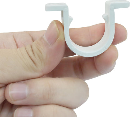 10 Sets SCH 3/4 Inch (25MM) Conduit Pipe Clamps, Non-Metallic PVC Pipe Clips Two Hole Plastic clips for Electrical Installation/Contractors