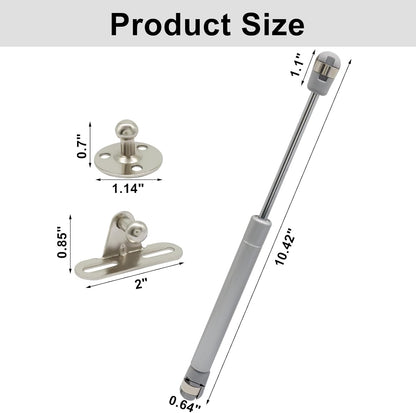 2 Pack 10 Inch Gas Struts, Silver 22LB Gas Spring Lift Support Strut for Truck Tool Box Lid RV Cabinet Door Boat Hatch