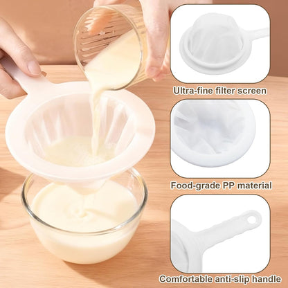 1 Pcs Fine Nylon Mesh Strainers 200 Mesh Fine Filter Spoon 5.7" Plastic Sieve with Handle, Sieve Filter for Food Tea Juice Coffee Milk Yogurt Soy Liquids