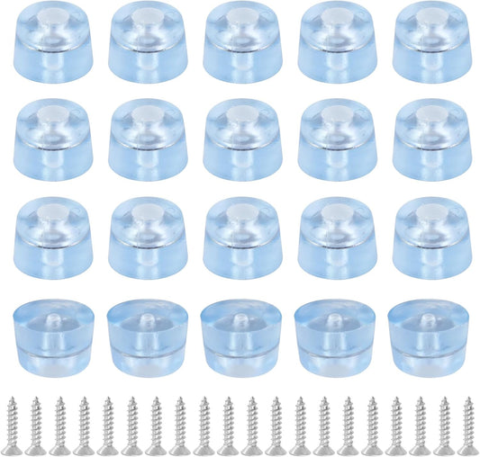 Transparent Screw Feet Rubber Pads Non Slip Non Skid Feet Pad for Furniture -Pack of 20