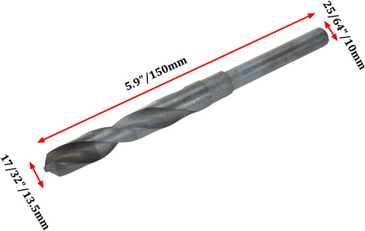 Reduced Shank Drill Bit 17/32"/13.5mm Drilling Dia High Speed Steel Straight Shank Drill Bit