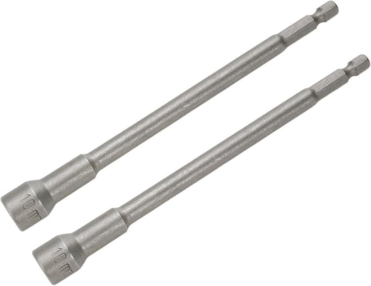 Hex Shank Magnetic Power Nut Driver Bit Set 10mm Hex Socket Extension Long Metric Hex Driver Bits -2pcs
