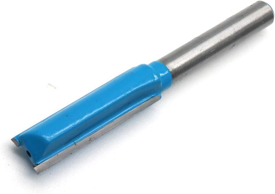 Straight Router Bit Double Flutes for Woodworking 1/4" Shank Dia 3/8" Cutting Dia - Pack of 5