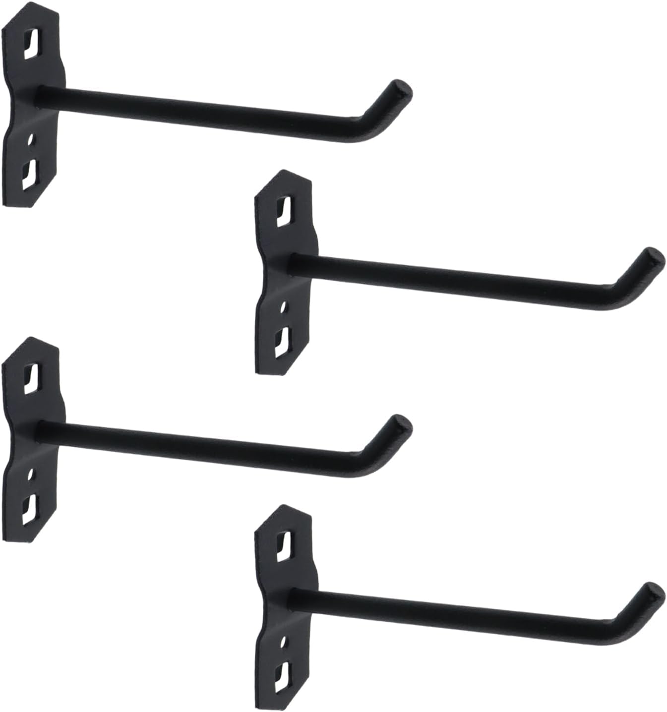 Pegboard Hooks Heavy Duty Metal Steel 3/8" Square Hole Peg Hooks Suitbale for 1.5" Spaced Pegboards Garage Wall Hooks for Organizing Tools in Home or Garage 4" Length Black- 4pcs