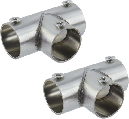 T Pipe Fitting Connector Fit 3/4-inch OD Pipe 3-Way Stainless Steel Rail Pipe Fittings for DIY Shelf Garden Support, Handrail-4pcs