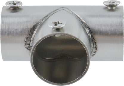 T Pipe Fitting Connector Fit 3/4-inch OD Pipe 3-Way Stainless Steel Rail Pipe Fittings for DIY Shelf Garden Support, Handrail-4pcs