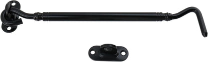 Gate Latch Hook and Eye Latch for Door Barn Door Lock Stainless Steel Door Latch for Shutters Window Shed Cabinet Black 8-inch Length - 2pcs
