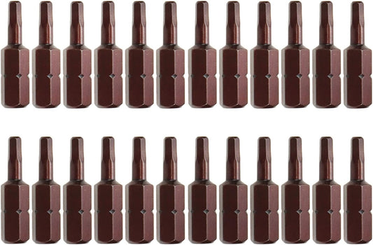 3mm Hex Tamper Resistant Bit Set 1/4 Inch Hex Shank Magnetic Bit Set 1 Inch Length - 24pcs