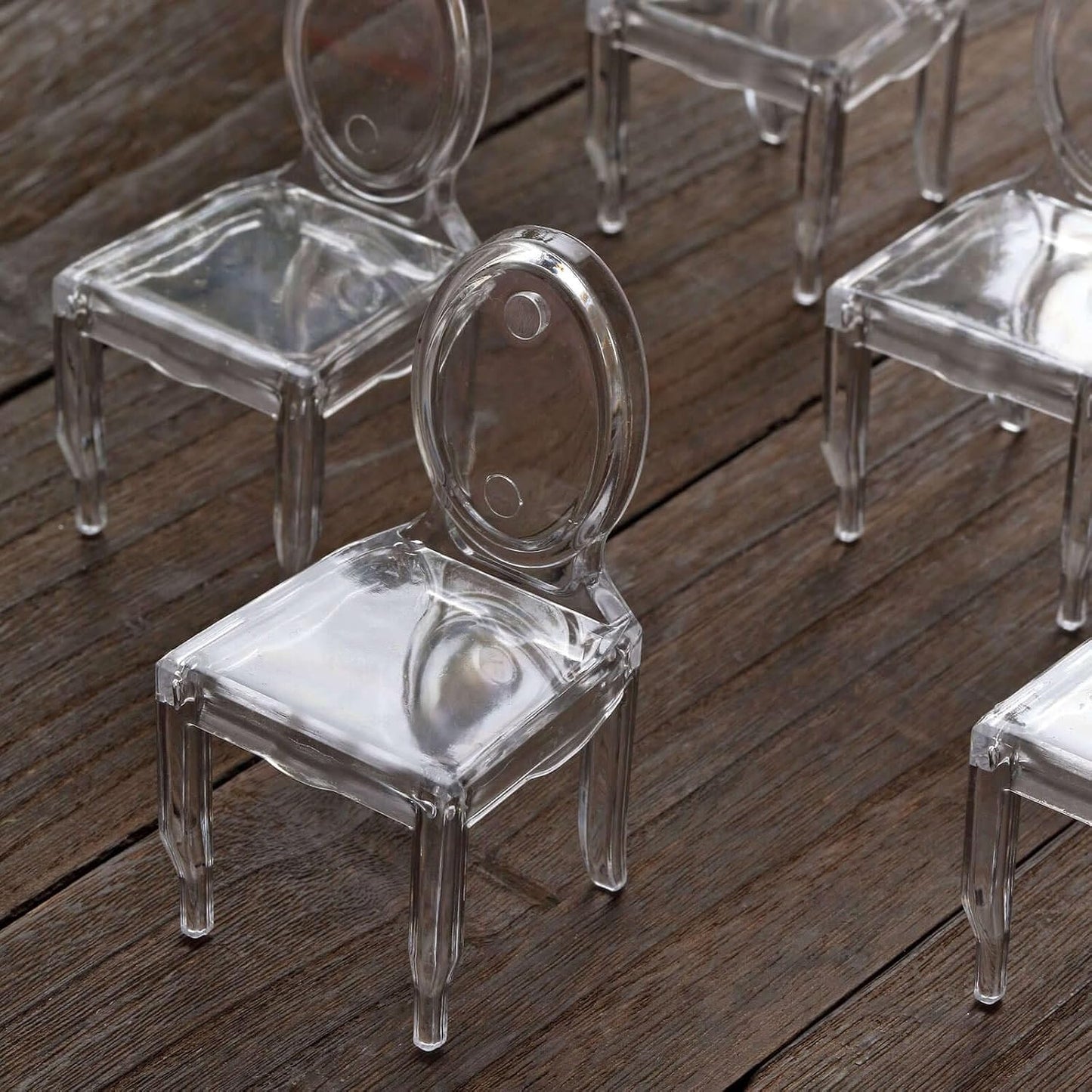 Efavormart 12 Pack 4" Clear Chair Shaped Party Favor Holders - Transparent Plastic Candy Treat Display Containers for Wedding, Baby Shower and Event Decor