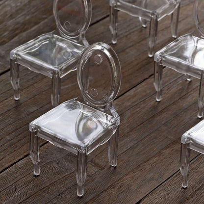 Efavormart 12 Pack 4" Clear Chair Shaped Party Favor Holders - Transparent Plastic Candy Treat Display Containers for Wedding, Baby Shower and Event Decor