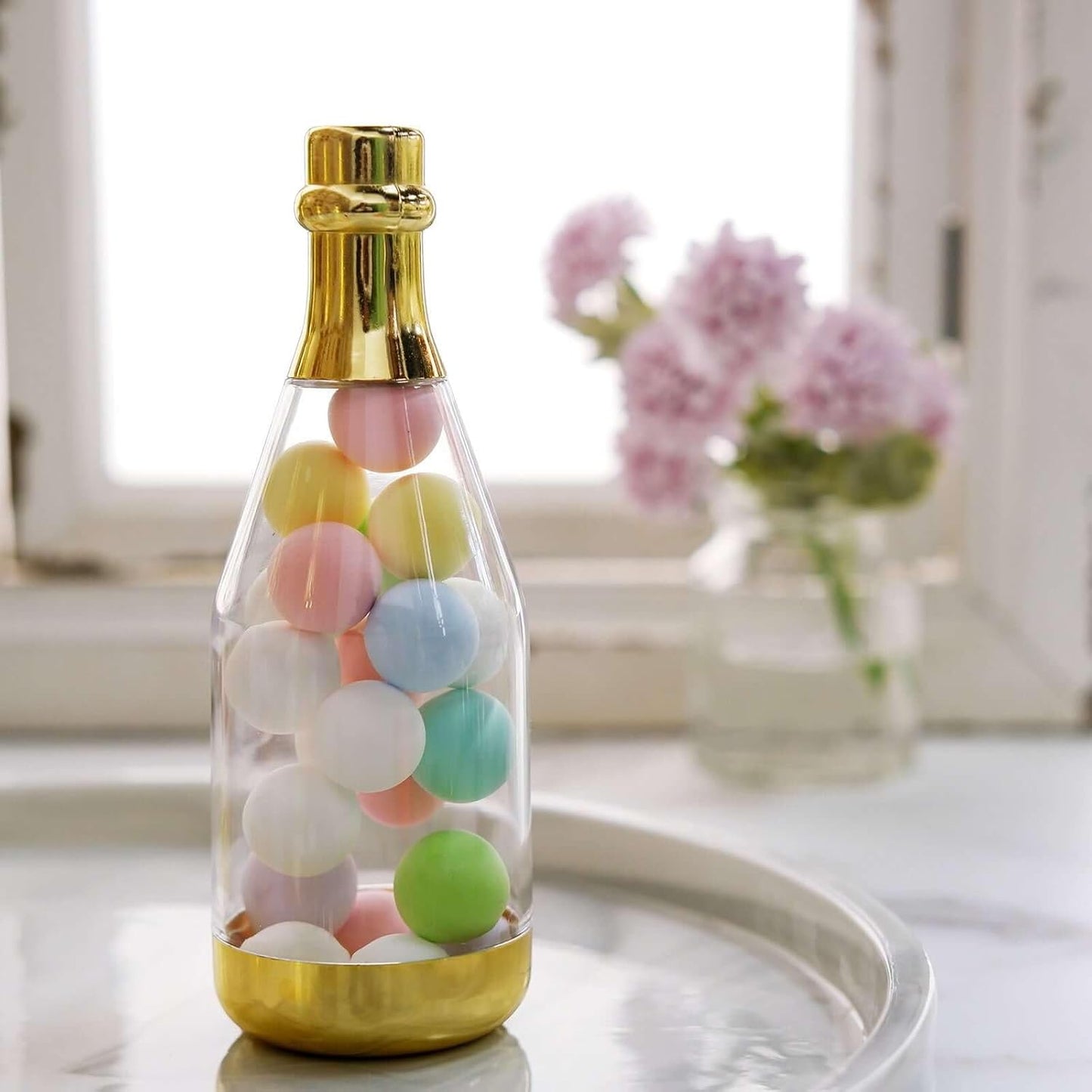 Efavormart 12 Pack Metallic Gold Mini Champagne Bottle Favor Containers, 6" Fillable Candy Jars for Weddings, Bridal Showers & Anniversaries