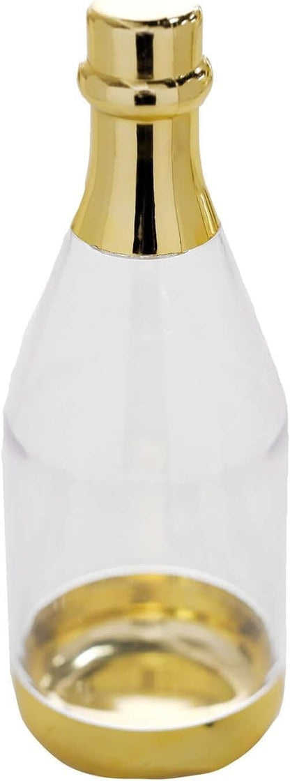 Efavormart 12 Pack Metallic Gold Mini Champagne Bottle Favor Containers, 6" Fillable Candy Jars for Weddings, Bridal Showers & Anniversaries