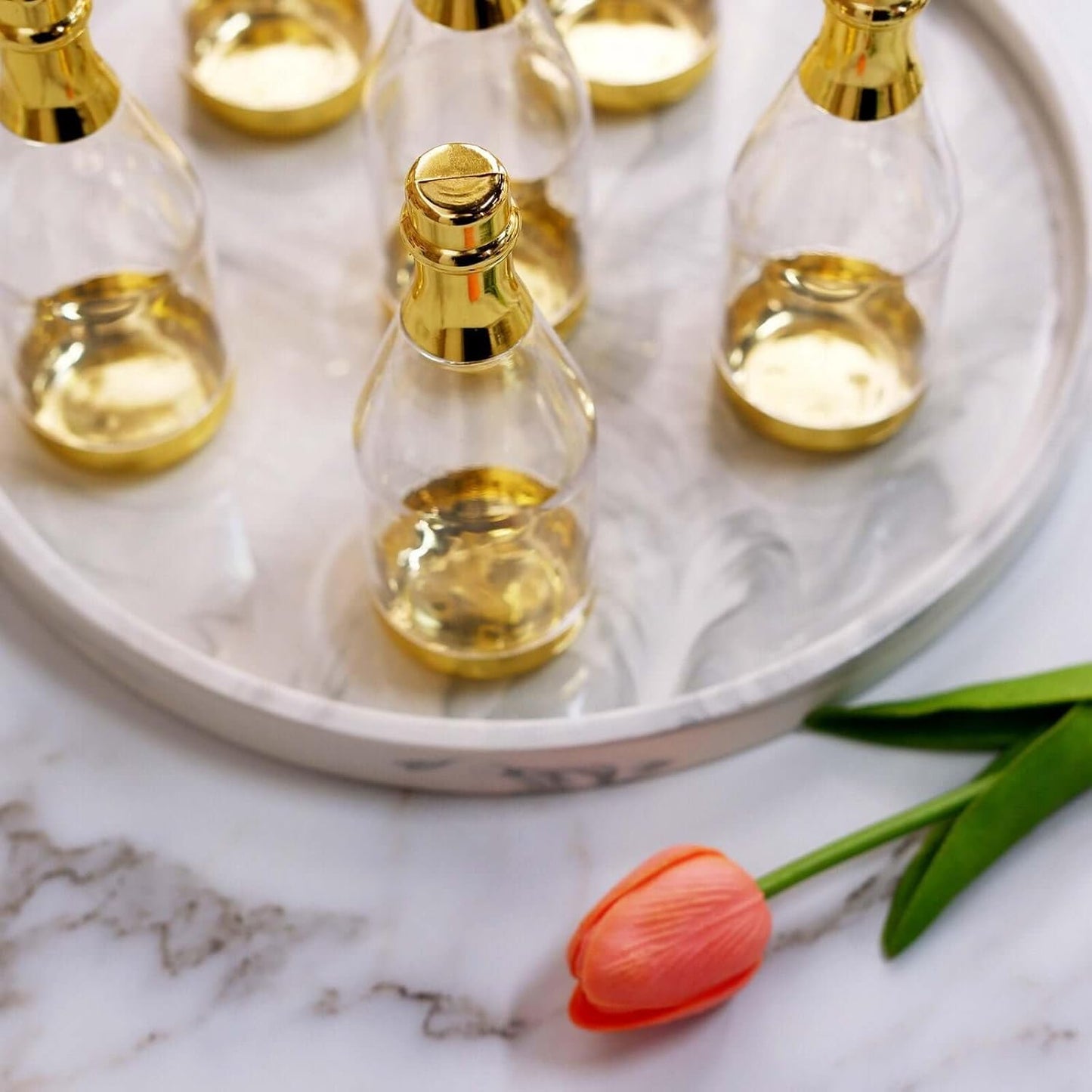 Efavormart 12 Pack Metallic Gold Mini Champagne Bottle Favor Containers, 6" Fillable Candy Jars for Weddings, Bridal Showers & Anniversaries