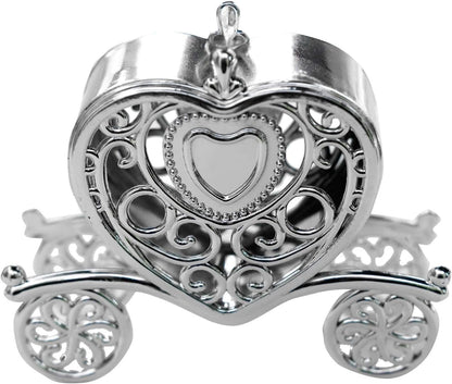 Efavormart 12 Pack 4" Silver Heart Carriage Favor Boxes - Cinderella Fairytale Wire Frame Candy Holders for Wedding, Bridal and Baby Shower Decorations