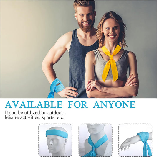 Ice Cooling Scarf Cooling Neck Bandana Wrap Headband for Men Women Outdoor Activities